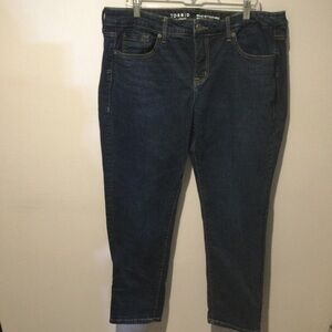 TORRID PERFECT BOYFRIEND ANKLE VINTAGE STRETCH STRAIGHT LEG HIGH RISE BLUE JEANS